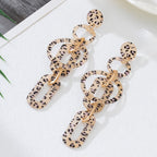 Tortoise Geometric Link Drop Earrings