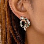 Chunky Emerald Snake Stud Earrings