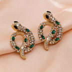 Chunky Emerald Snake Stud Earrings