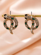 Chunky Emerald Snake Stud Earrings