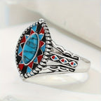 Bold Geometric Turquoise Statement Ring