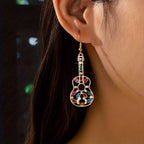 Colorful Guitar Drop Earrings