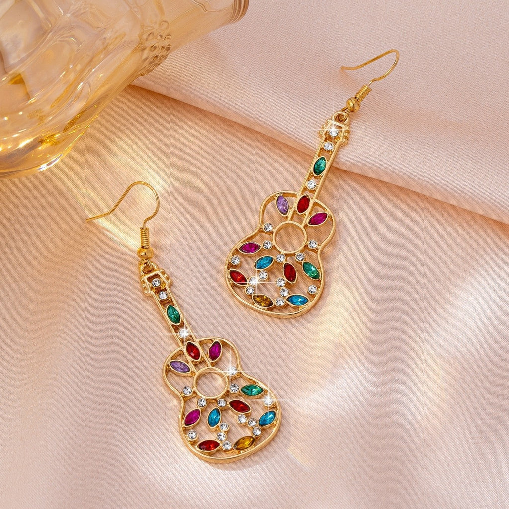 Colorful Guitar Drop Earrings