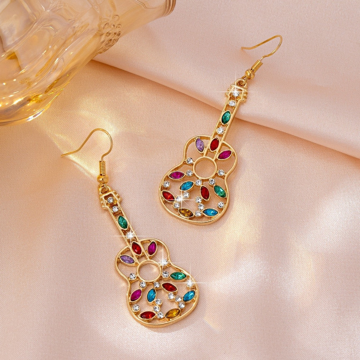 Colorful Guitar Drop Earrings