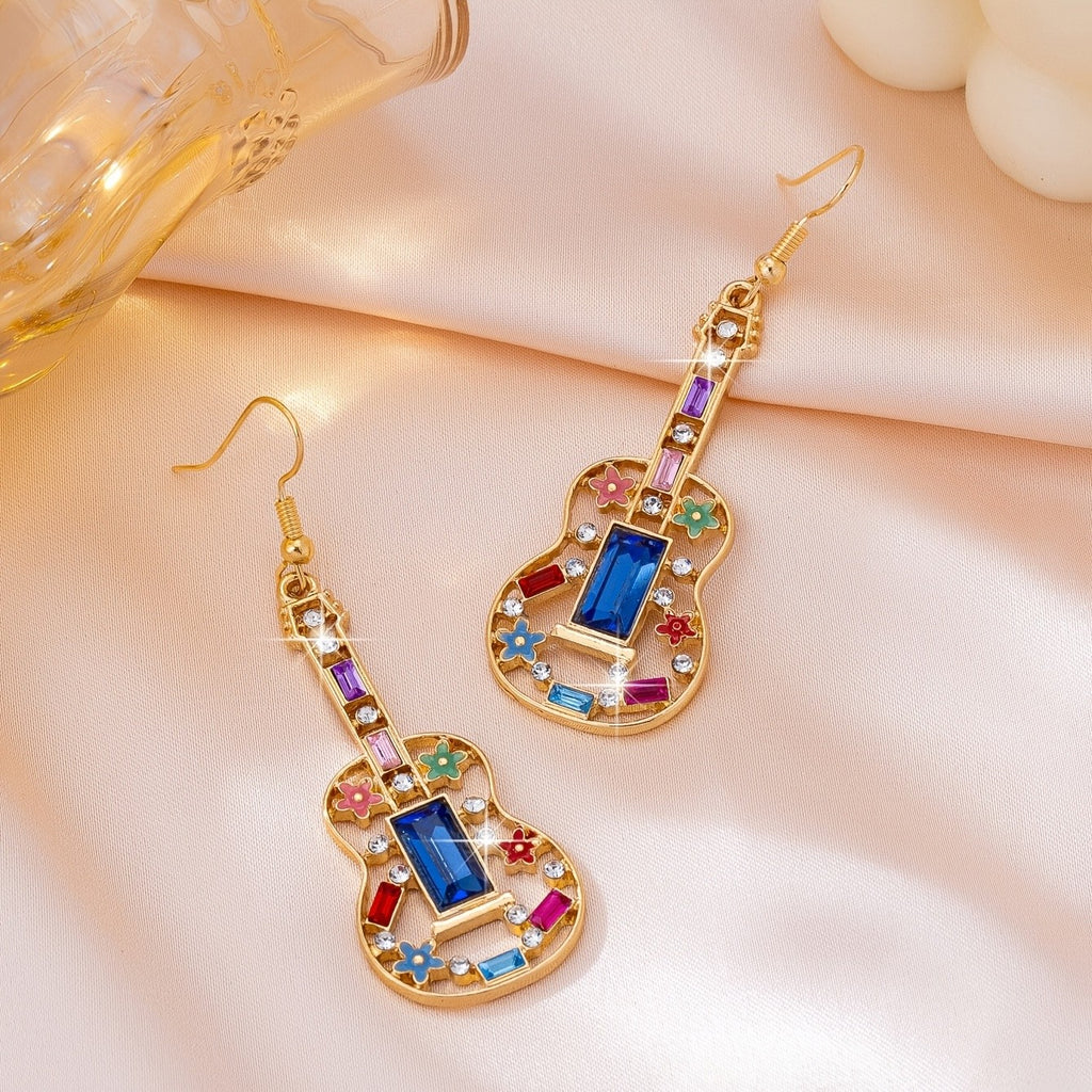 Colorful Guitar Drop Earrings