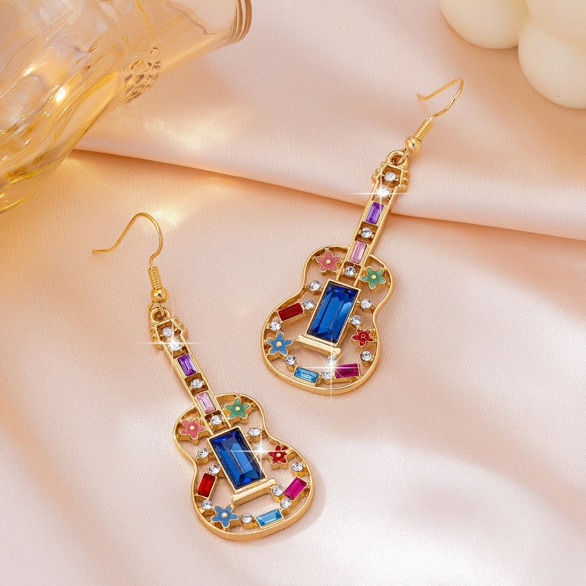 Colorful Guitar Drop Earrings