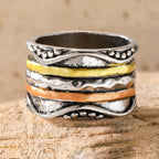 Boho Hammered Texture Ring Stack