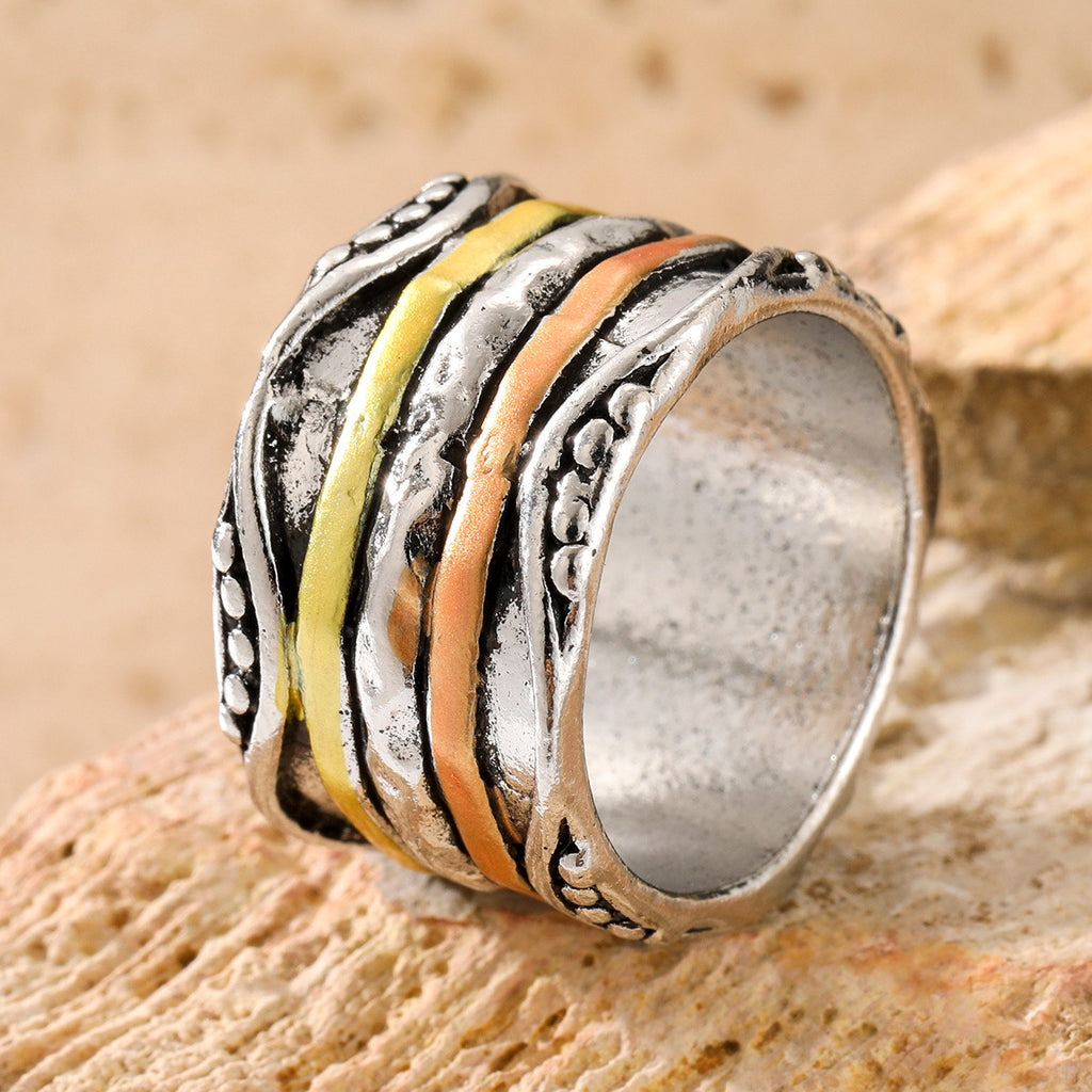 Boho Hammered Texture Ring Stack