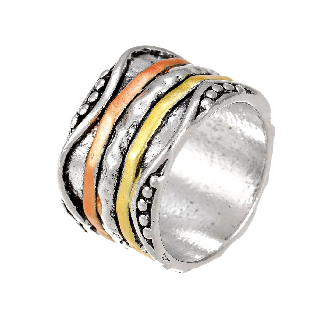 Boho Hammered Texture Ring Stack