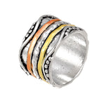 Boho Hammered Texture Ring Stack