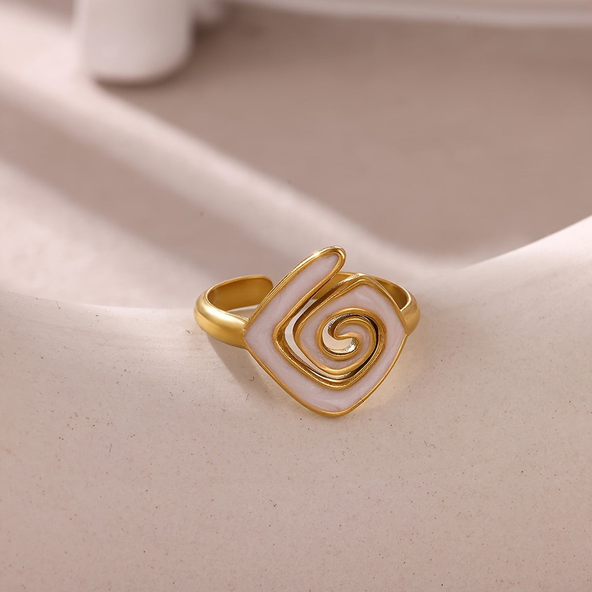 Elegant Spiral Statement Ring