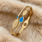 Boho Leaf Blue Gemstone Bracelet