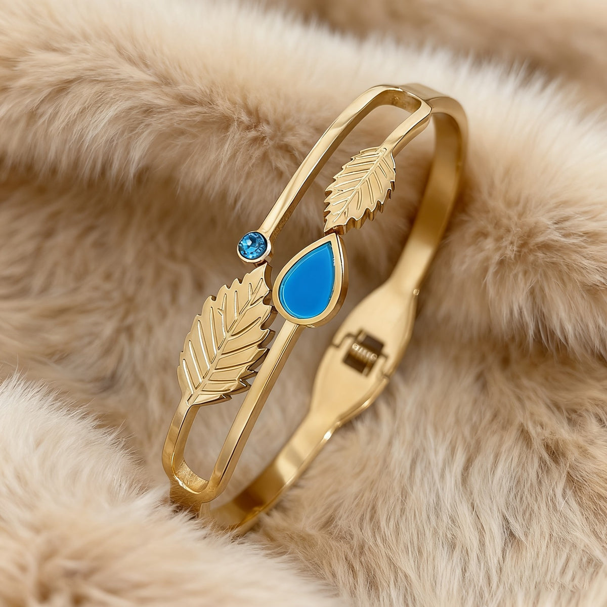 Boho Leaf Blue Gemstone Bracelet