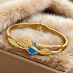 Boho Leaf Blue Gemstone Bracelet
