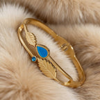 Boho Leaf Blue Gemstone Bracelet