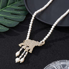 Boho Elephant Pearl Necklace