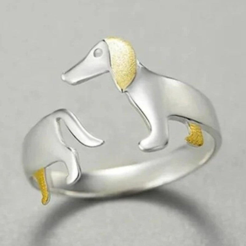 Whimsical Dachshund Adjustable Ring