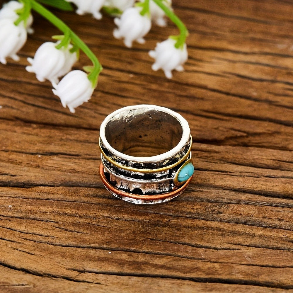 Boho Turquoise Stack Ring