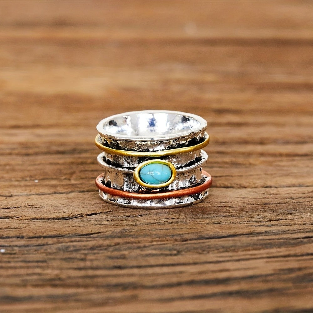 Boho Turquoise Stack Ring