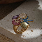 Whimsical Ocean Enamel Statement Ring