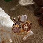 Whimsical Ocean Enamel Statement Ring