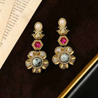 Luxe Floral Glass Drop Earrings