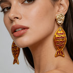 Nautical Enamel Fish Drop Earrings