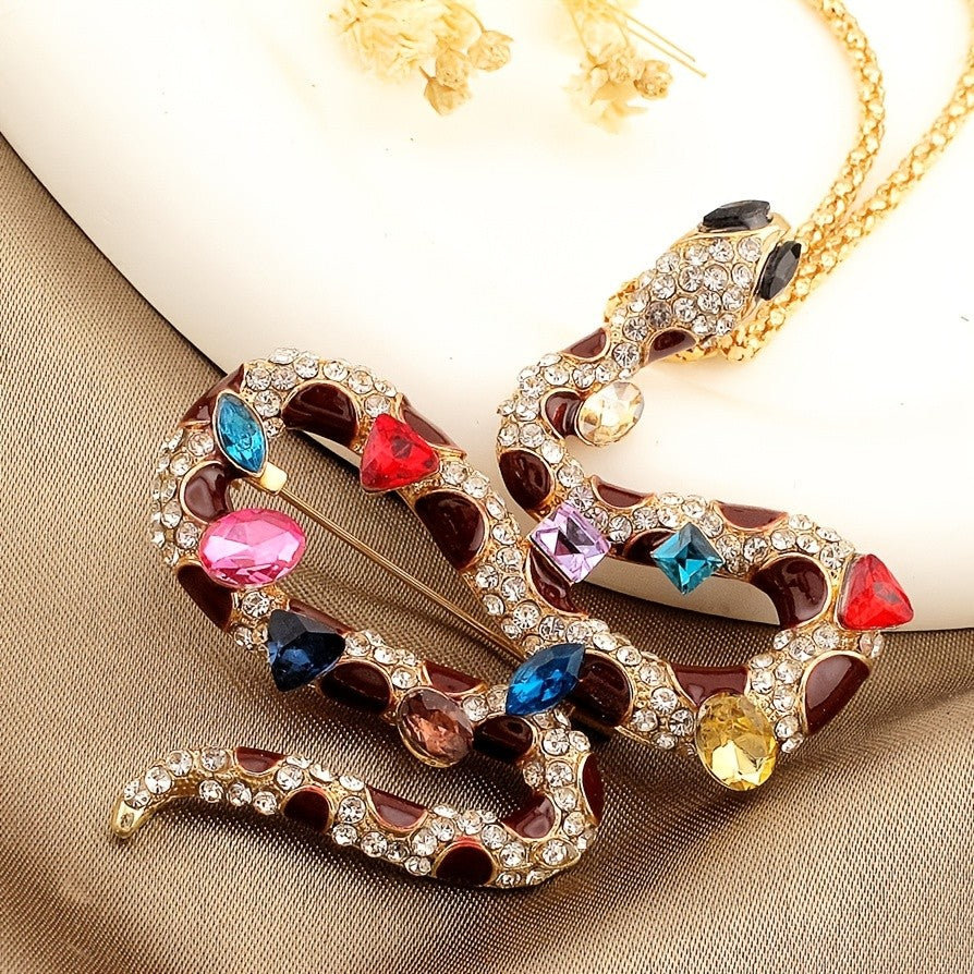 Regal Rainbow Snake Brooch
