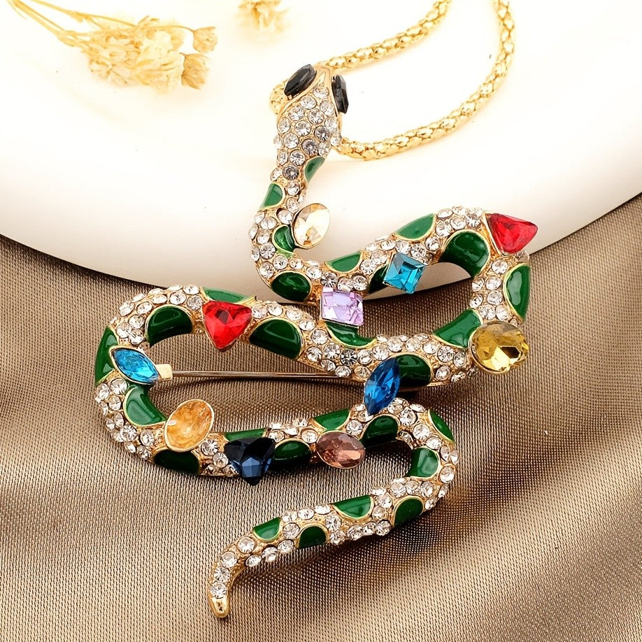 Regal Rainbow Snake Brooch