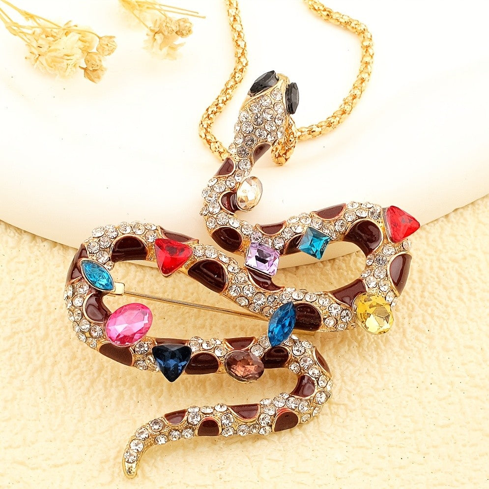Regal Rainbow Snake Brooch