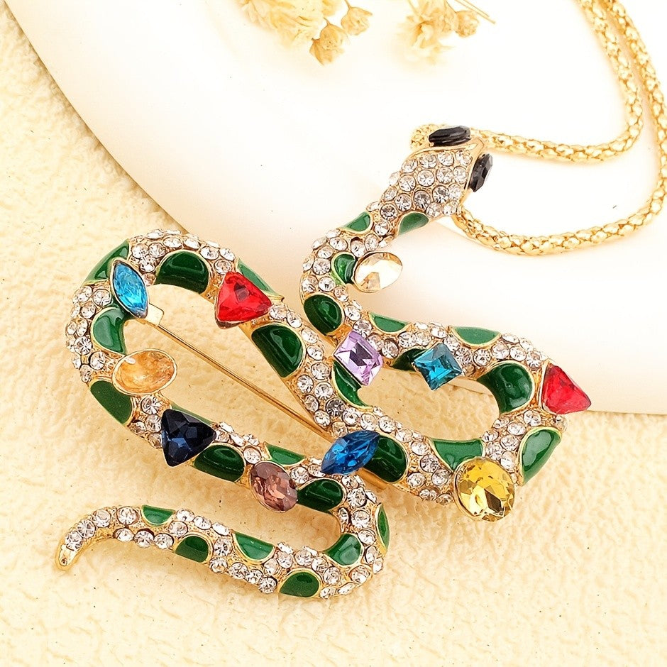 Regal Rainbow Snake Brooch