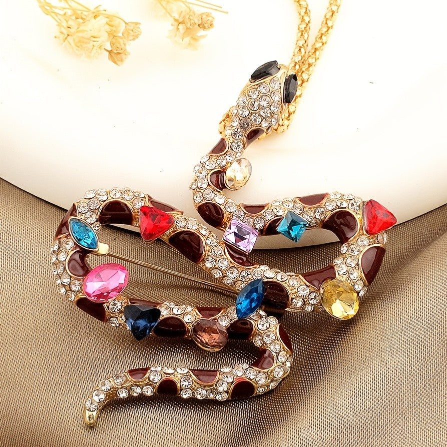 Regal Rainbow Snake Brooch