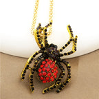 Gothic Red Spider Pendant Necklace