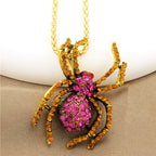 Gothic Red Spider Pendant Necklace