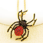 Gothic Red Spider Pendant Necklace
