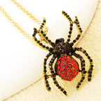 Gothic Red Spider Pendant Necklace