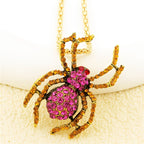 Gothic Red Spider Pendant Necklace