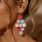 Rainbow Petal Drop Earrings