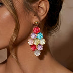 Rainbow Petal Drop Earrings