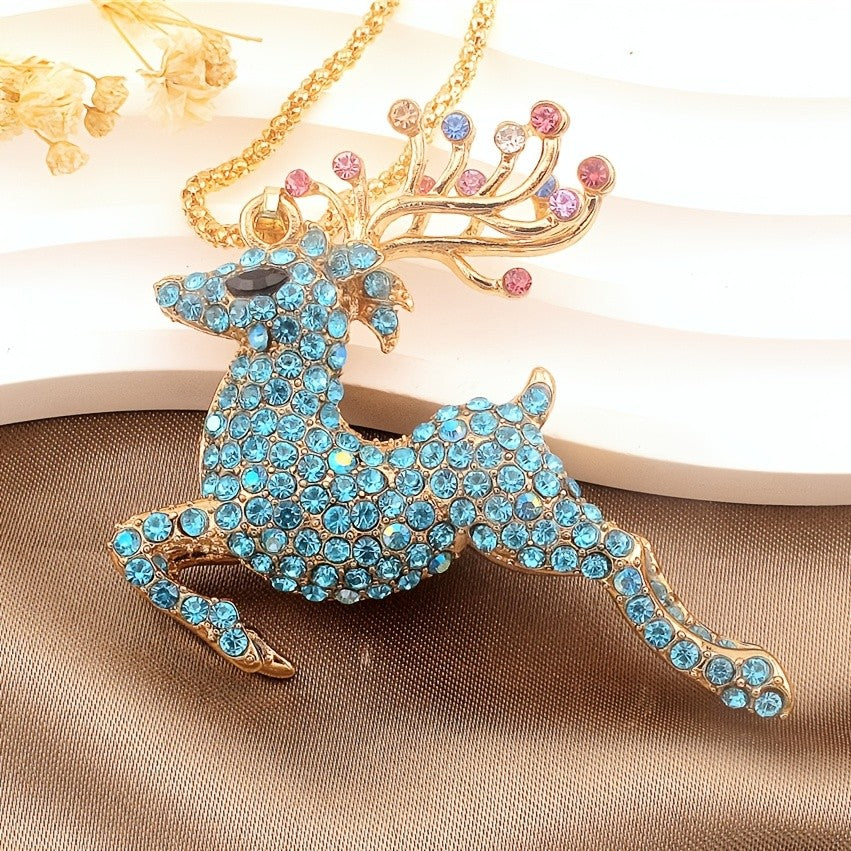 Whimsical Red Reindeer Pendant Necklace
