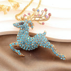 Whimsical Red Reindeer Pendant Necklace