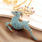Whimsical Red Reindeer Pendant Necklace