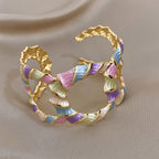 Whimsical Pastel Enamel Cuff Bracelet
