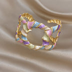 Whimsical Pastel Enamel Cuff Bracelet
