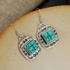Boho Turquoise Square Drop Earrings
