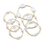 6pc Elegant Pearl Bracelet Stack