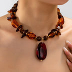 Warm Amber Drop Necklace
