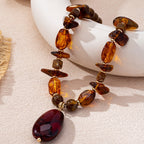 Warm Amber Drop Necklace