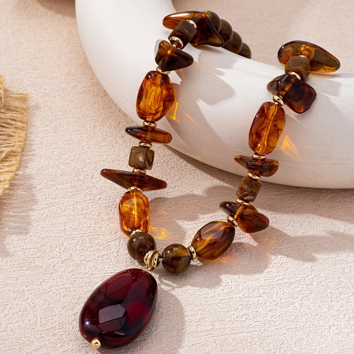 Warm Amber Drop Necklace
