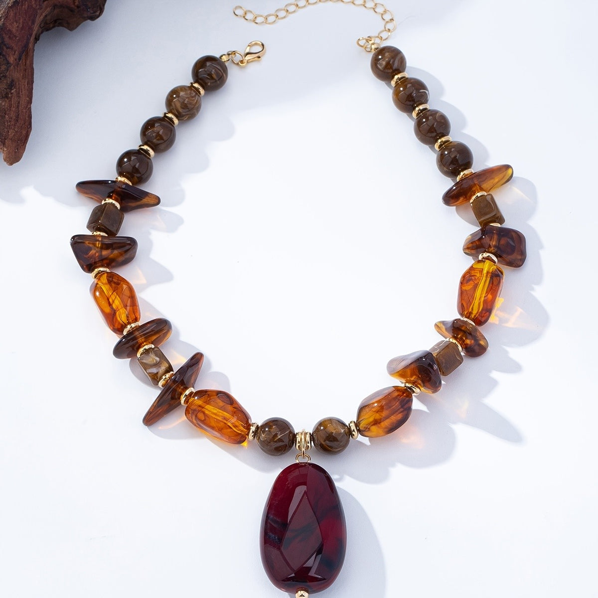 Warm Amber Drop Necklace